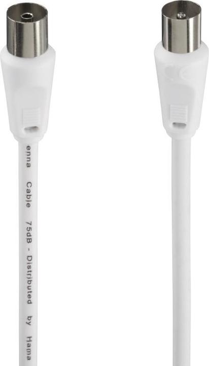 Image du produit Hama Prise coaxiale mâle - prise coaxiale femelle (75 dB, Câble d'antenne)