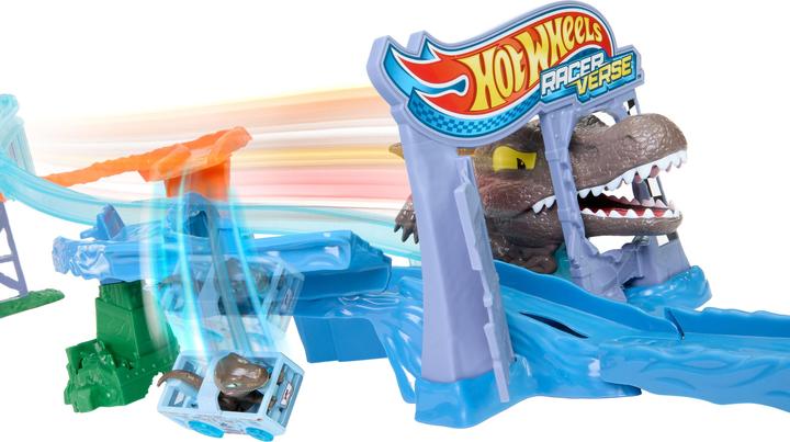 Image du produit Hot Wheels Hot Wheels-Coffret RacerVerse Jurassic World-avec dinosaure et piste