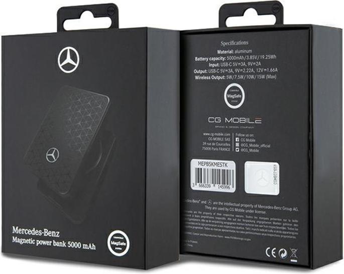 Produktbild Mercedes Powerbank MEPB5KMESTK 15W 5000mAh czarny/black MagSafe (5000 mAh, 15 W)