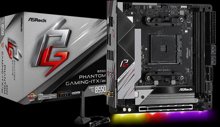 Produktbild AsRock B550 Phantom Gaming ITX (AM4, AMD B550, Mini-ITX)