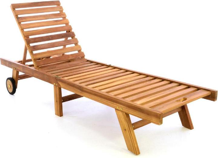 Actual product image VCM Sonnenliege Gartenliege Liegestuhl Teakholz klappbar behandelt (200 cm)