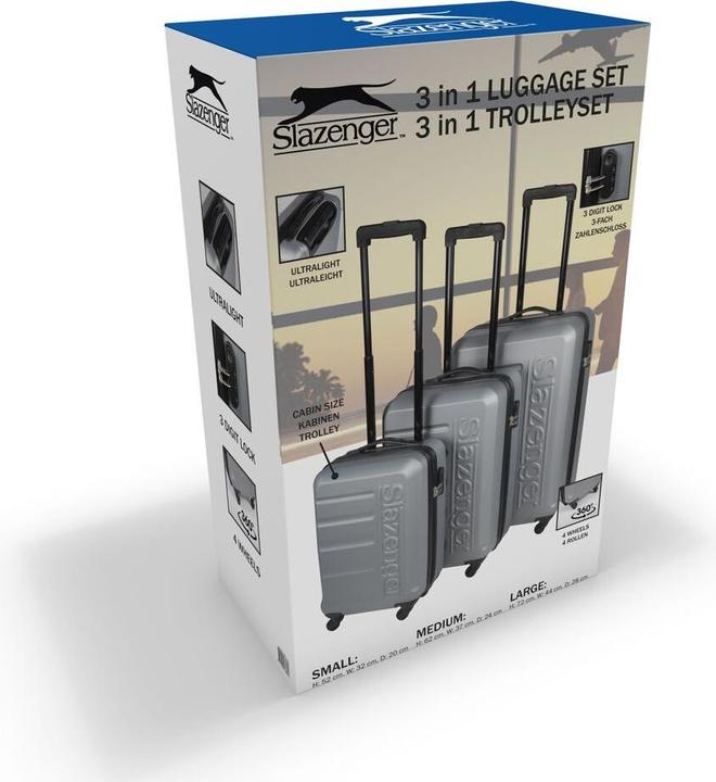 Image du produit Slazenger Kit de trolley 18/22/26" ABS 3pcs (Bagage à main (jusqu'à 50l), M (50 - 90l), L (90 - 115l))