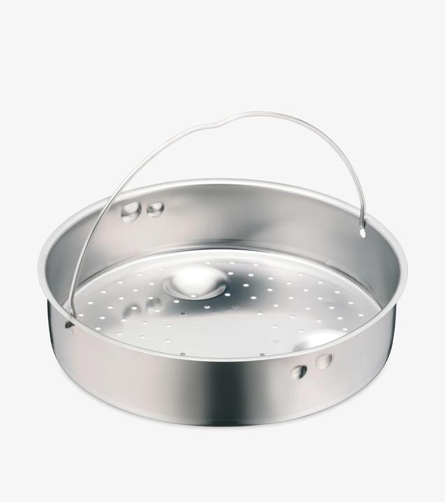 Produktbild WMF Dampfeinsatz 10cm Einsatz Siebeinsatz gelocht für Schnellkochtopf 3,0-8,5l (22 cm, Metall)