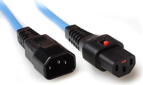 Actual product image Iec Lock 230V connection cable C13 lockable - C14 blue 3.00 m (3 m)