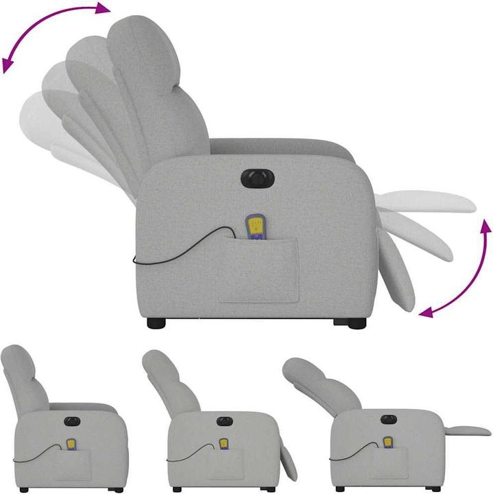 Image du produit VidaXL Fauteuil de massage releveur électrique Gris nuageux Tissu