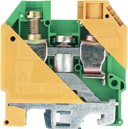 Rail-mounted terminal block WKN 16 SL/U GREEN/YELLOW 57.516.9055.0 Green, yellow 1