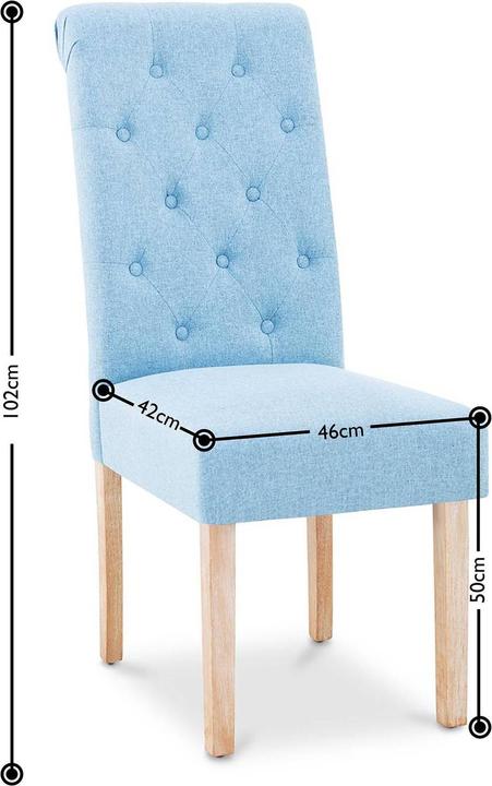 Actual product image Fromm & Starck Polsterstuhl 2er Set Holzbeine bis 180 kg Hochlehner Esszimmerstuhl himmelblau