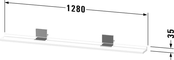 Image du produit Duravit Tablette Sivida, support noir diamant mat, 1280x115x35mm