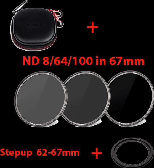 Immagine prodotto Haida ND Filterset 67mm ND0.9+1.8+3.0 mit Tasche (67 mm, Filtri grigi, 67 mm)