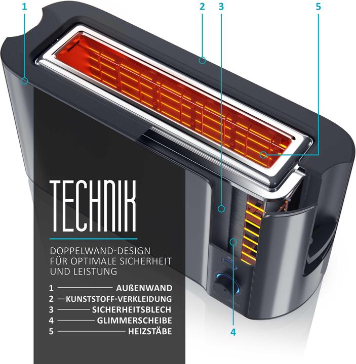 Produktbild Arendo Langschlitz Toaster FRUKOST Grey