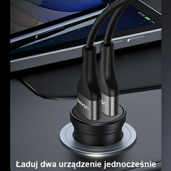 Produktbild Usams lad. sam. 2xUSB 2,4A Mini czarnyblack CC114TC01 USCC114