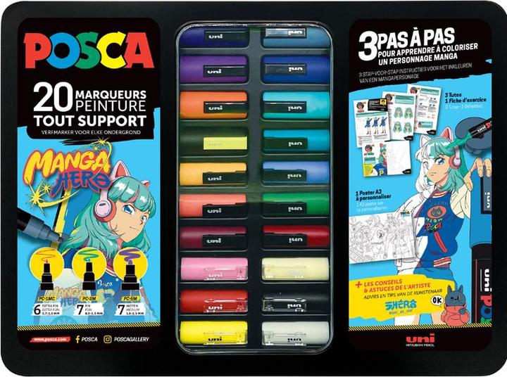 Immagine prodotto Uni-ball Set di 20 penne a punta di feltro MANGA (Multicolore, 20 x)