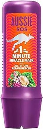 Actual product image Aussie Sos 1 Minute Miracle Repair Rescue Mask 250ml - Deeply Nourishes Dry Damaged Hair (250 ml)