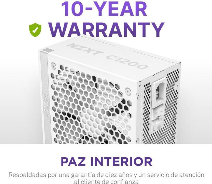 Actual product image NZXT C1200 Gold ATX 3.1 white | 1200W PC power supply unit (1200 W)