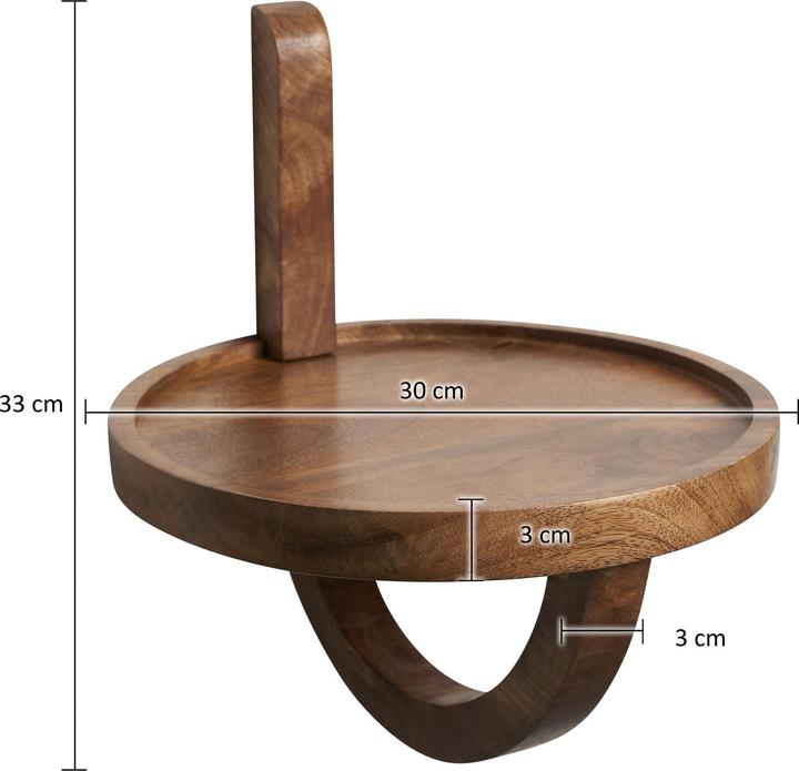 Productafbeelding FineBuy Wandplank FB98604 massief hout bruin (Ø 30 x 33 cm)