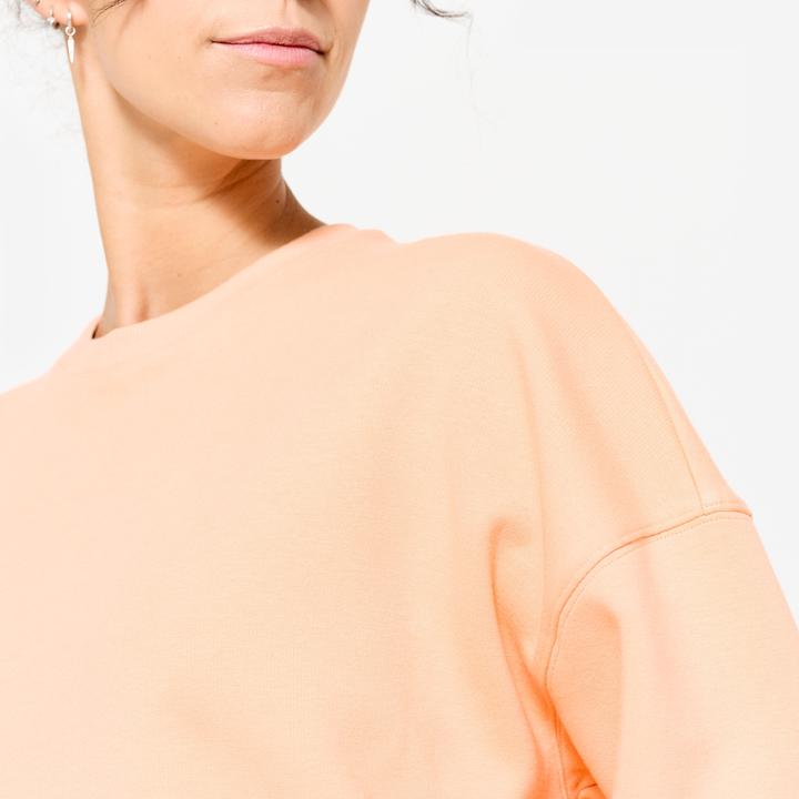 Produktbild Domyos Sweatshirt Crop Damen bequem dehnbar - pfirsich/orange (S)