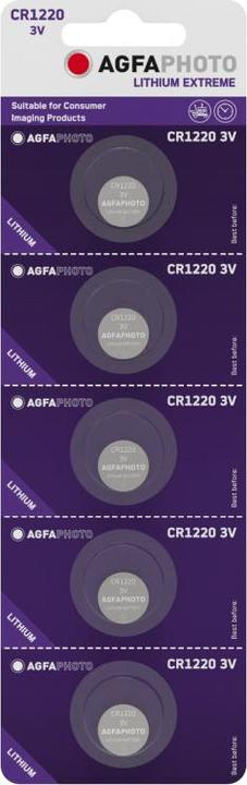 Immagine prodotto AGFAPHOTO Pila a bottone CR 1220 Litio 3 V 5 pz. (5 pz., CR1220)