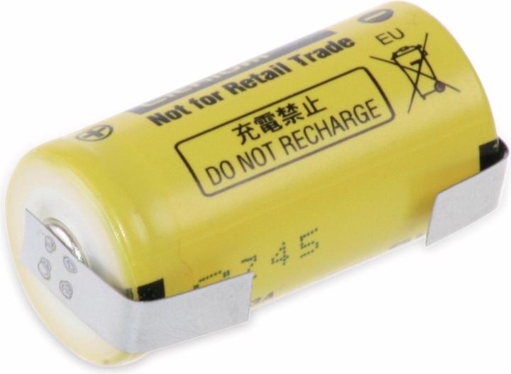 Produktbild Panasonic Lithium-Batterie BR 2/3A, mit U-Lötfahne, 3 V-, 1200 mAh (2/3 A)