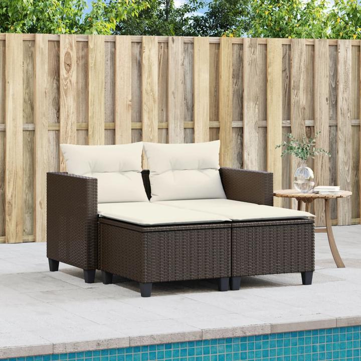 Actual product image VidaXL Garden sofa 2-seater with stools