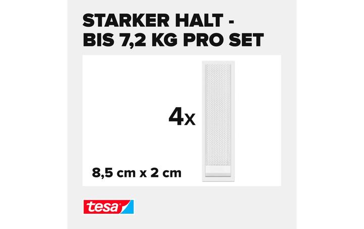 Produktbild tesa Powerstrips CLICK - Klett-Klebepads - Bilder aufhängen ohne Bohren - Large 7,2kg - 4 x 2 Stück (7.20 kg)