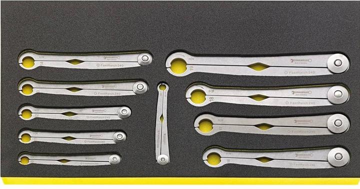 Produktbild Stahlwille TCS WT 240/10 Ratschenschlüssel FastRatch in TCS, 10-teilig (19 mm, 8 mm, 15 mm, 10 mm)