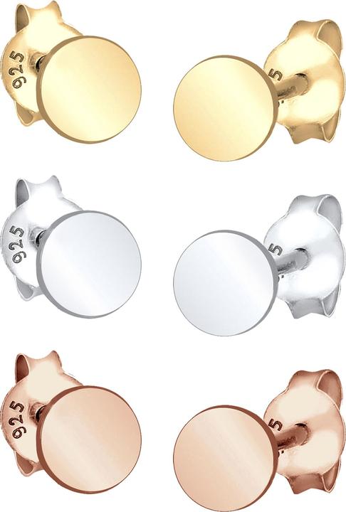Elli Bi Color Tri Color, Geo, Kreis (925 Sterling Silber Rosegold, 925 Sterling Silber vergoldet)