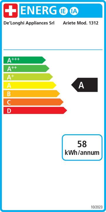 Energielabel Ariete 1312/10