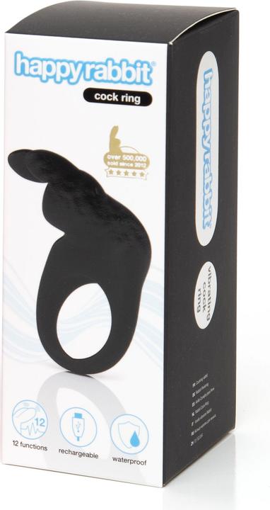 Actual product image Happy Rabbit Cock Ring Black (3 cm)