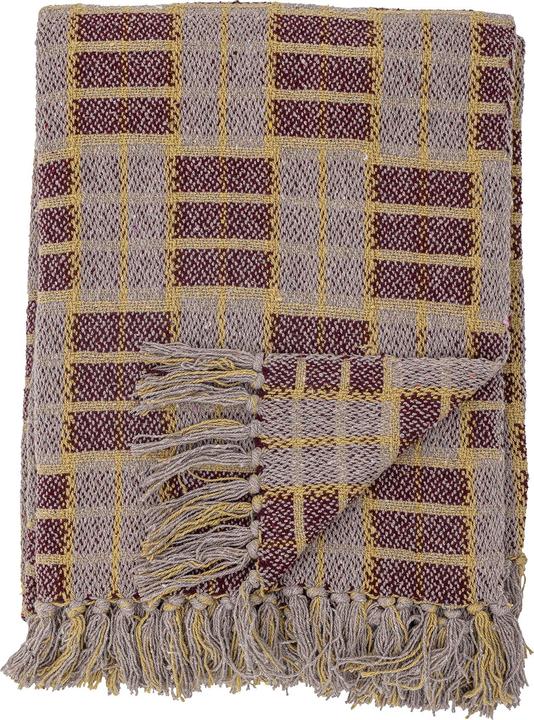 Bloomingville Mody Throw, Red, Recycled Cotton (160 x 130 cm)