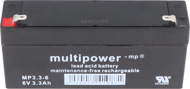 Image du produit Multipower Blei-Akku MP3.3-6 mit Faston Kontakt 4,8mm (6 V, 3.30 Ah)