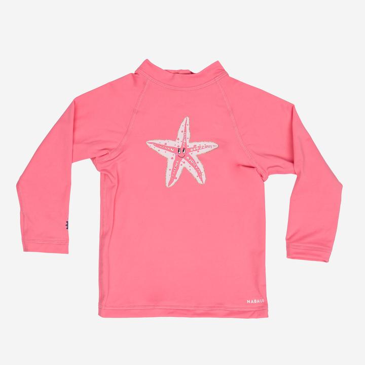 Nabaiji UV-Shirt Baby langarm - Sterne rosa (76, 78)