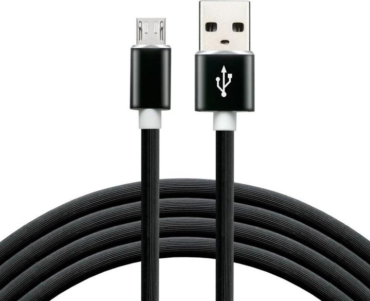 Actual product image Everactive micro USB Cable 1m - Black Silicone Fast Charge 2.4A - CBS-1MB (1 m, USB 1.0)