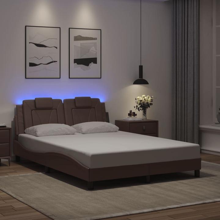 Produktbild VidaXL Bettgestell mit LED Kunstleder (120 x 200 cm)