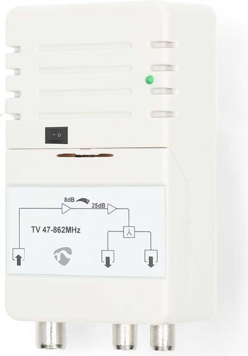 Immagine prodotto Nedis Amplificatore CATV | Guadagno dBi (per cavo antenna): 25 dB | 47 - 862 MHz | Numero di uscite (Amplificatore)