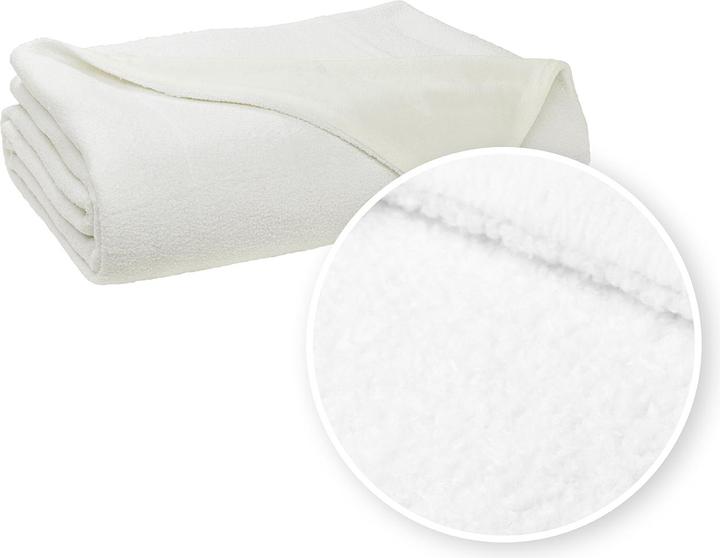 Productafbeelding Meyco Home bouclé sprei 180x250cm uni gebroken wit (180 x 250 cm)