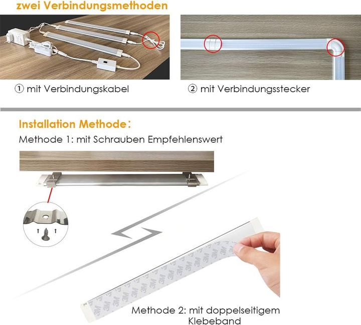 Produktbild Lampaous LED Schrankleuchte Set 3 Stück, dimmbar (960 lm)