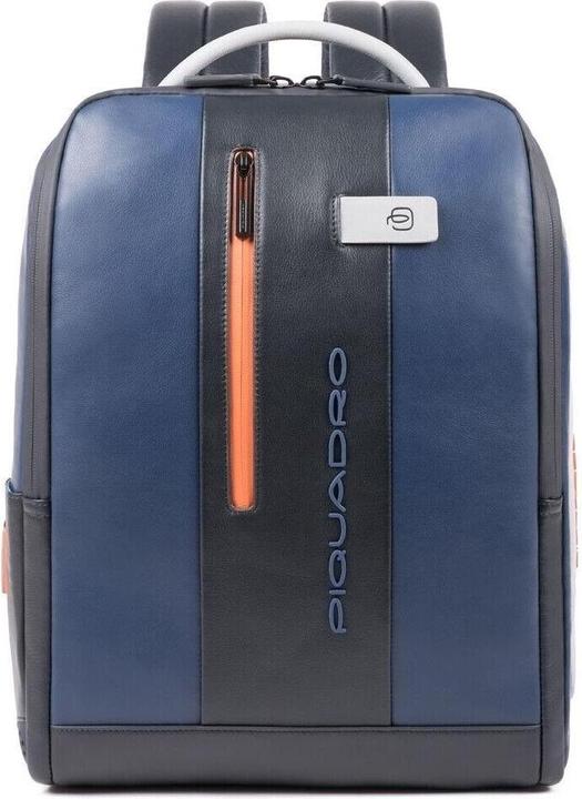 Actual product image Piquadro Urban, Leather, Leather Backpack, Blue/Grey, Laptop Compartiment