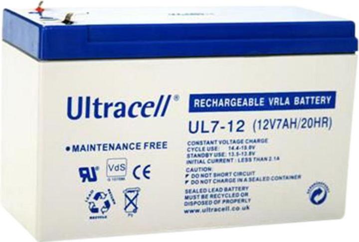 Actual product image Ultracell Rechargeable battery, lead-acid, 12V, 7Ah, flat tab, 4.8 x 6.3 mm (12 V, 7 Ah)