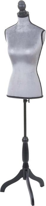 Produktbild Swisshandel24 Schneiderpuppe, Schaufensterpuppe Torso weiblich, Schaumstoff - Samt grau