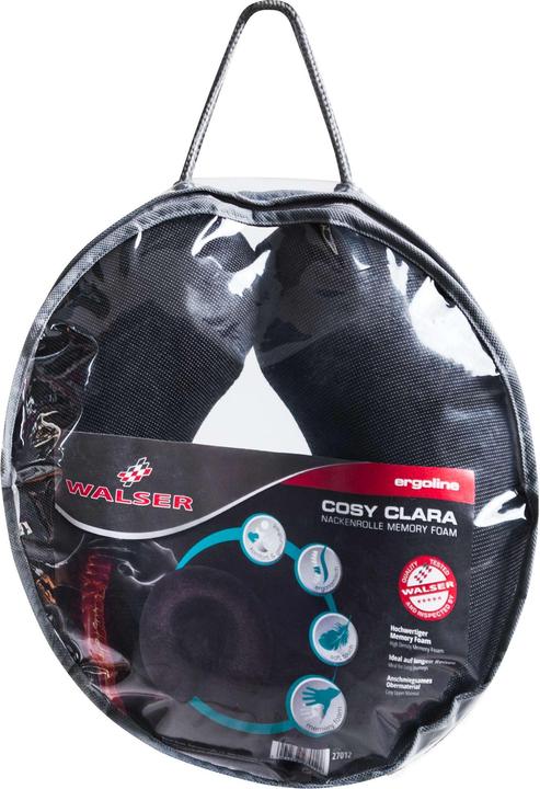 Walser Nackenrolle Frieda mit Memory Foam schwarz (Kopf- & Nackenkissen)