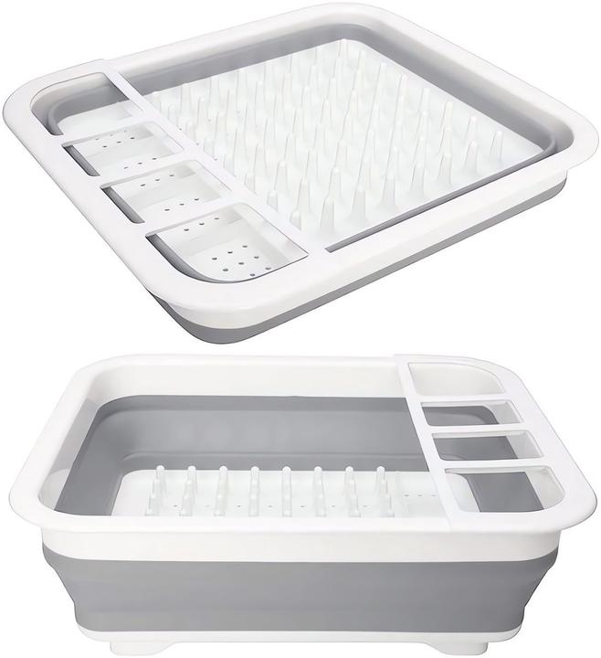 Produktbild König Design Geschirrständer faltbar Geschirrkorb für Spüle Camping Zubehör Campingzubehör
