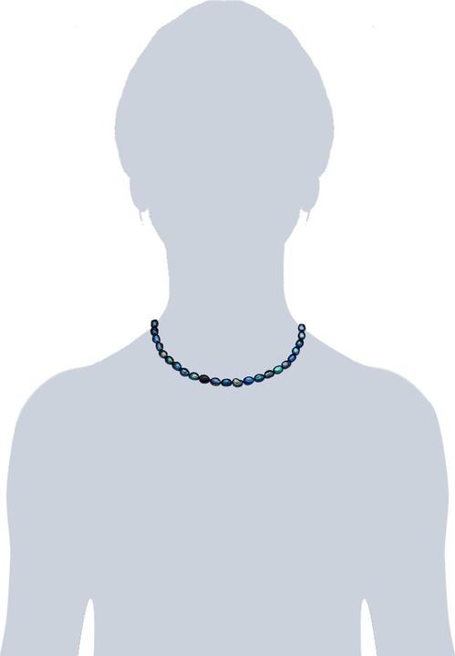 Immagine prodotto Valero Pearls Catena da donna in argento Sterling con perle d'acqua dolce coltivate in oro giallo 40,0 cm + 5,0 (Argento, 40 - 45 cm)