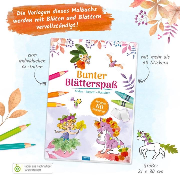 Produktbild Malbuch Bastelbuch Bunter Blätterspass Feen Malen Basteln Gestalten