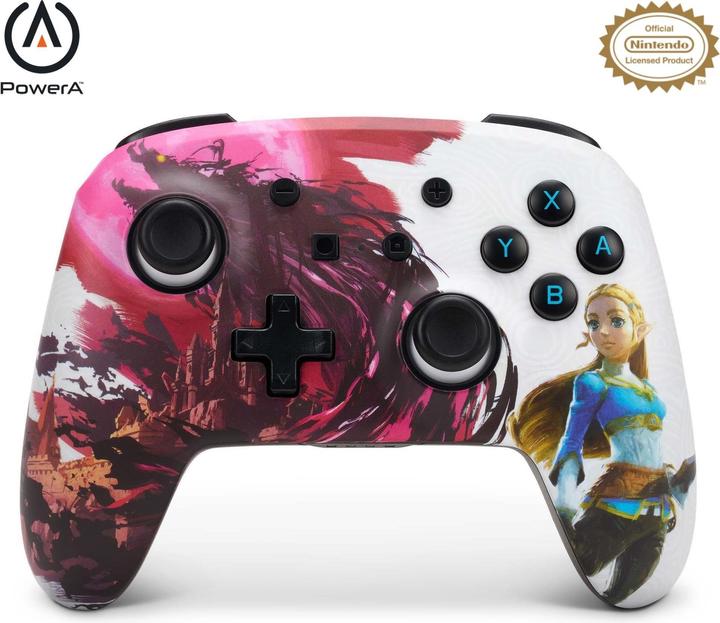 Image du produit PowerA Manette Switch sans fil améliorée - Zelda Blood Moon (rose/blanc) (Switch Lite, Switch)