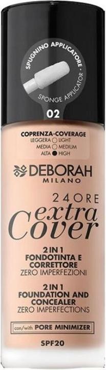 Deborah Milano 24Ore Extra Cover Fond de Teint & Concealer No 02 (02)