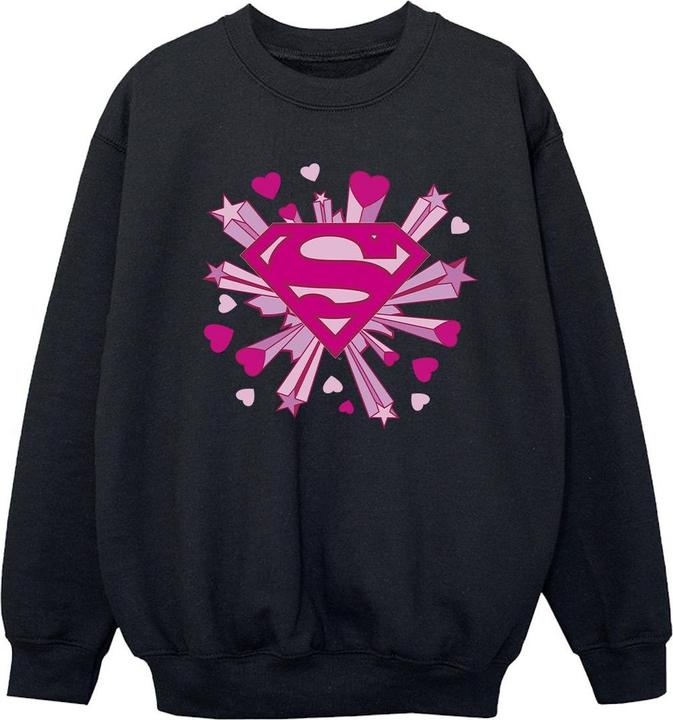 Superman Pink Hearts And Stars Logo Sweatshirt Mädchen