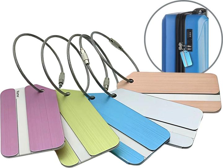Actual product image Hermex 5er-Set Kofferanhänger Gepäckanhänger Koffer-Namensschild Kofferlabel (Locks & Trailers)