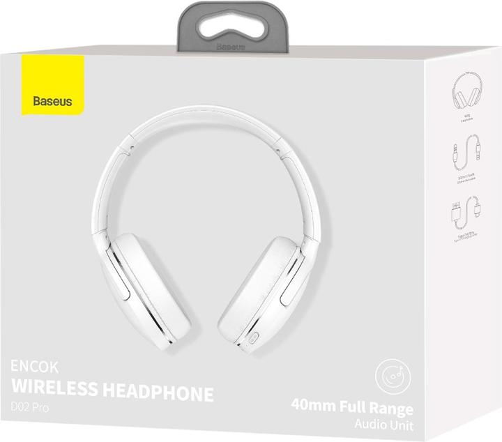 Actual product image Baseus Encok headphone D02 Pro White (40 h, Wireless)