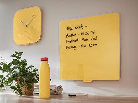 Image du produit Leitz Cosy Tableau blanc en verre 45 x 45 cm, jaune (45 x 45 cm)