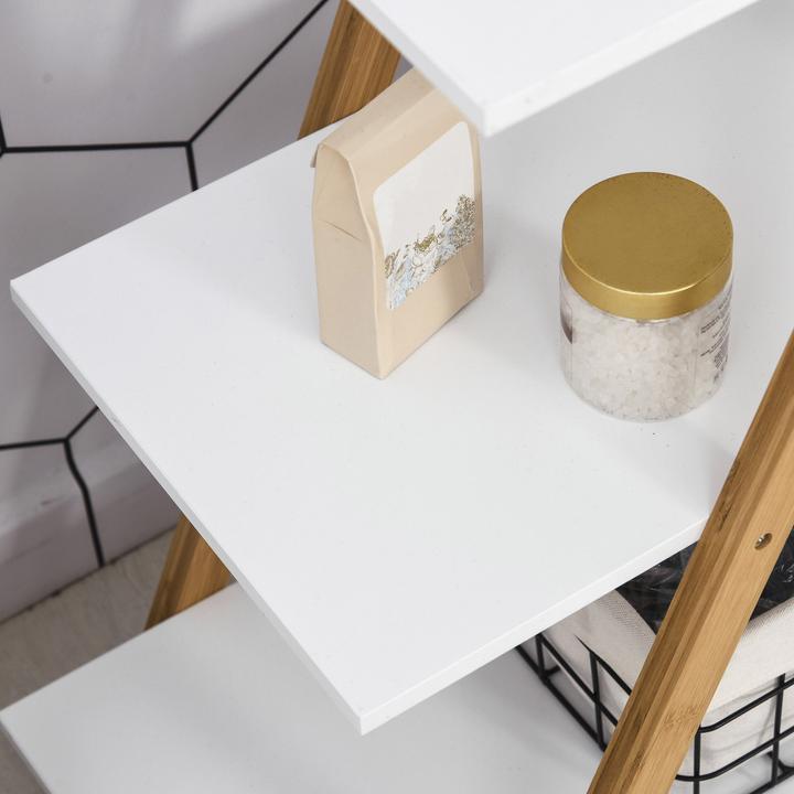 Actual product image Kleankin Bathroom shelf with 4 levels (80 x 33 x 109 cm)
